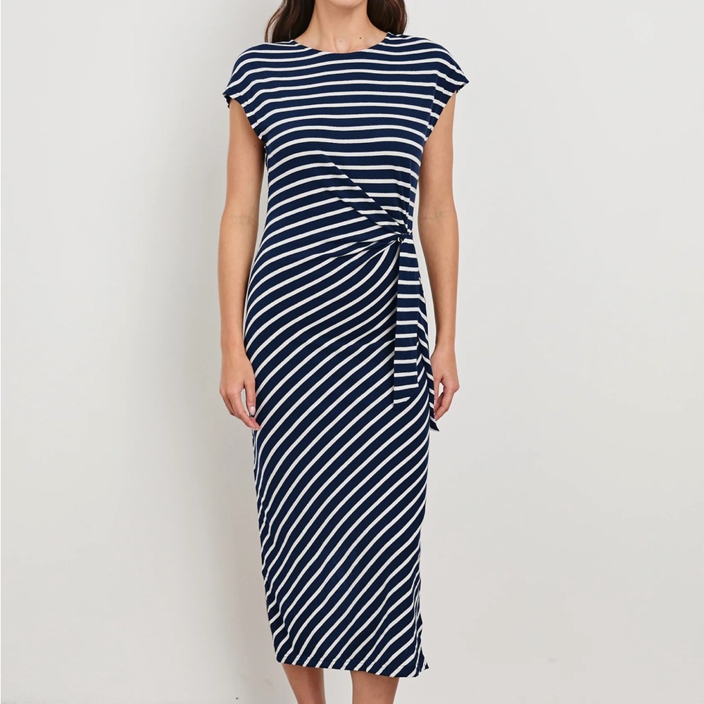 Rails Navy and Cream Striped Selah Midi Dress
